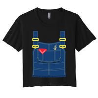 Farmer Costume Shirts Redneck Halloween Costume Women's Crop Top Tee