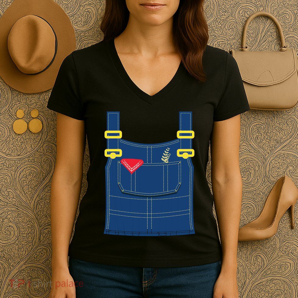 Farmer Costume Shirts Redneck Halloween Costume Women's V-Neck T-Shirt