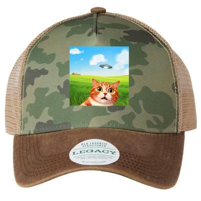 Funny Cat Selfie With Ufo Kitty Alien Encounter Legacy Tie Dye Trucker Hat