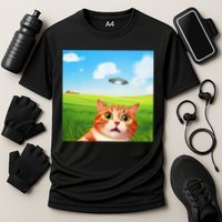 Funny Cat Selfie With Ufo Kitty Alien Encounter Performance Shirt