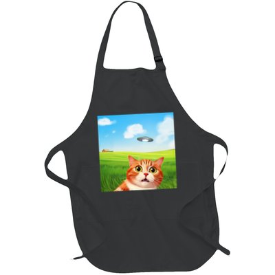 Funny Cat Selfie With Ufo Kitty Alien Encounter Apron