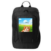 Funny Cat Selfie With Ufo Kitty Alien Encounter City Backpack