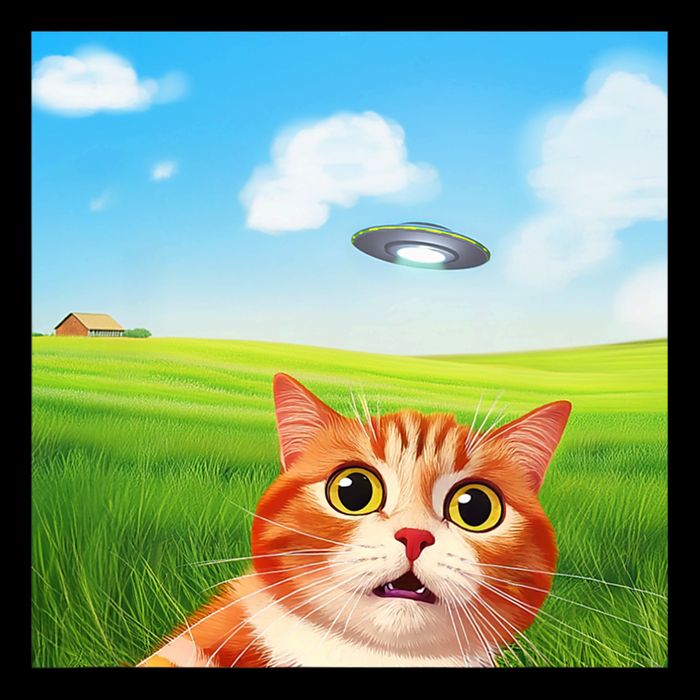 Funny Cat Selfie With Ufo Kitty Alien Encounter City Backpack