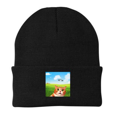 Funny Cat Selfie With Ufo Kitty Alien Encounter Beanie