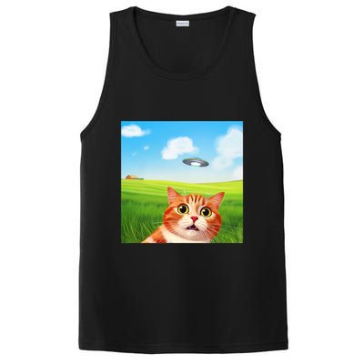 Funny Cat Selfie With Ufo Kitty Alien Encounter PosiCharge Competitor Tank