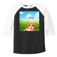 Funny Cat Selfie With Ufo Kitty Alien Encounter Toddler Fine Jersey T-Shirt