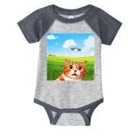 Funny Cat Selfie With Ufo Kitty Alien Encounter Infant Baby Jersey Bodysuit