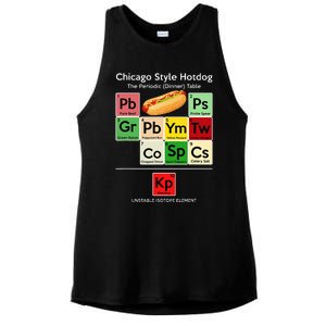 Funny Chicago Style Hot Dog Periodic Dinner Table Of Element Ladies PosiCharge Tri-Blend Wicking Tank