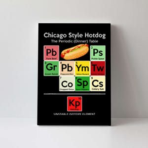 Funny Chicago Style Hot Dog Periodic Dinner Table Of Element Canvas