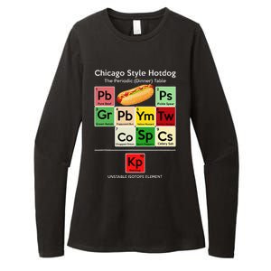 Funny Chicago Style Hot Dog Periodic Dinner Table Of Element Womens CVC Long Sleeve Shirt