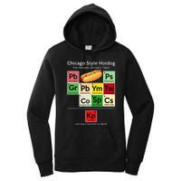 Funny Chicago Style Hot Dog Periodic Dinner Table Of Element Women's Pullover Hoodie