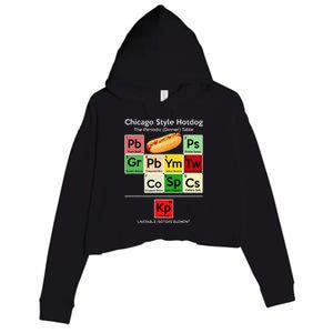 Funny Chicago Style Hot Dog Periodic Dinner Table Of Element Crop Fleece Hoodie