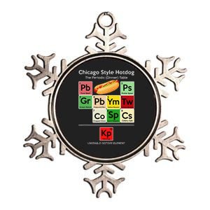 Funny Chicago Style Hot Dog Periodic Dinner Table Of Element Metallic Star Ornament