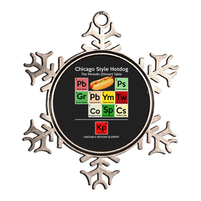 Funny Chicago Style Hot Dog Periodic Dinner Table Of Element Metallic Star Ornament