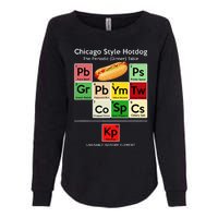 Funny Chicago Style Hot Dog Periodic Dinner Table Of Element Womens California Wash Sweatshirt