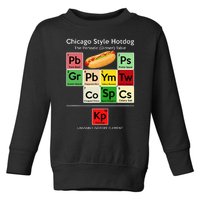 Funny Chicago Style Hot Dog Periodic Dinner Table Of Element Toddler Sweatshirt