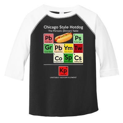 Funny Chicago Style Hot Dog Periodic Dinner Table Of Element Toddler Fine Jersey T-Shirt