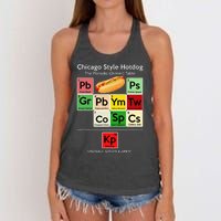 Funny Chicago Style Hot Dog Periodic Dinner Table Of Element Women's Knotted Racerback Tank