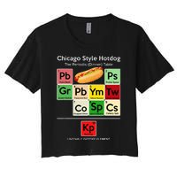 Funny Chicago Style Hot Dog Periodic Dinner Table Of Element Women's Crop Top Tee