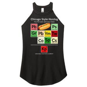 Funny Chicago Style Hot Dog Periodic Dinner Table Of Element Women's Perfect Tri Rocker Tank