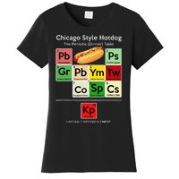 Funny Chicago Style Hot Dog Periodic Dinner Table Of Element Women's T-Shirt