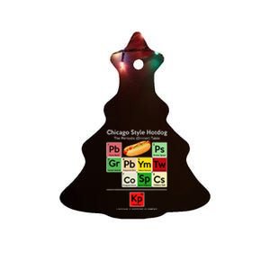 Funny Chicago Style Hot Dog Periodic Dinner Table Of Element Ceramic Tree Ornament