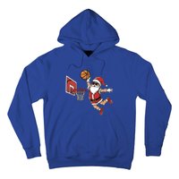 Funny Christmas Santa Claus Dunking A Basketball Cool Gift Hoodie