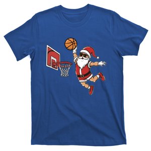 Funny Christmas Santa Claus Dunking A Basketball Cool Gift T-Shirt