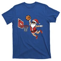 Funny Christmas Santa Claus Dunking A Basketball Cool Gift T-Shirt