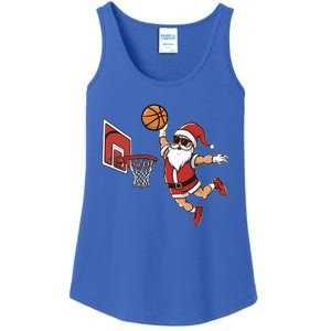 Funny Christmas Santa Claus Dunking A Basketball Cool Gift Ladies Essential Tank