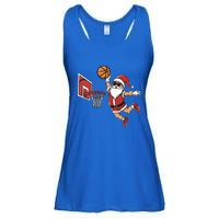 Funny Christmas Santa Claus Dunking A Basketball Cool Gift Ladies Essential Flowy Tank