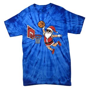 Funny Christmas Santa Claus Dunking A Basketball Cool Gift Tie-Dye T-Shirt