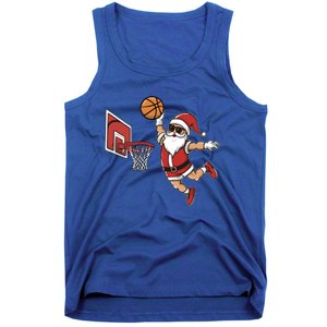 Funny Christmas Santa Claus Dunking A Basketball Cool Gift Tank Top