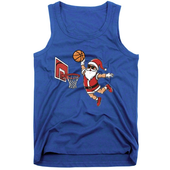 Funny Christmas Santa Claus Dunking A Basketball Cool Gift Tank Top