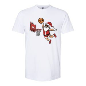 Funny Christmas Santa Claus Dunking A Basketball Cool Gift Softstyle CVC T-Shirt