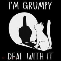 Funny Cat Shadow I'm Grumpy Deal With It Button