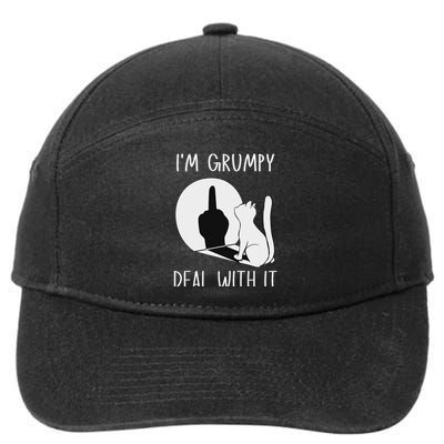 Funny Cat Shadow I'm Grumpy Deal With It 7-Panel Snapback Hat