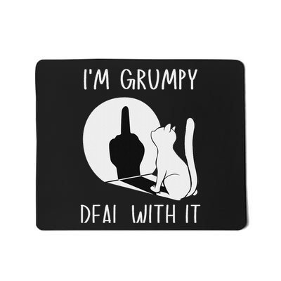 Funny Cat Shadow I'm Grumpy Deal With It Mousepad