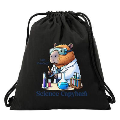 Funny Capybara Science Capybara Funny IM Sciencing Drawstring Bag