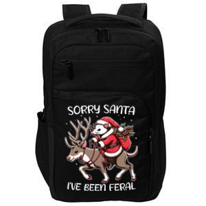 Funny Christmas Sorry Santa Ive Been Feral Opossum Reindeer Impact Tech Backpack