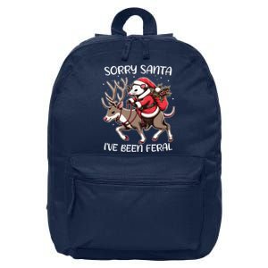 Funny Christmas Sorry Santa Ive Been Feral Opossum Reindeer 16 in Basic Backpack