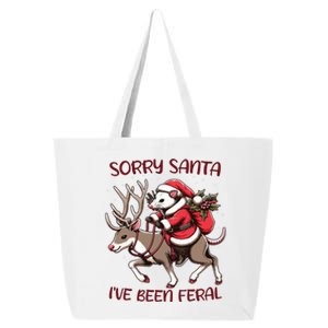 Funny Christmas Sorry Santa Ive Been Feral Opossum Reindeer 25L Jumbo Tote