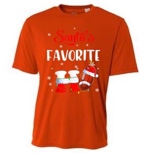 Funny Christmas SantaS Favorite Ho Xmas Football Gift Cooling Performance Crew T-Shirt