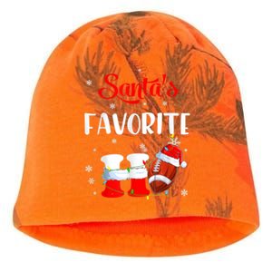 Funny Christmas SantaS Favorite Ho Xmas Football Gift Kati - Camo Knit Beanie