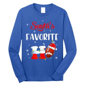 Funny Christmas SantaS Favorite Ho Xmas Football Gift Long Sleeve Shirt