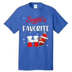 Funny Christmas SantaS Favorite Ho Xmas Football Gift Tall T-Shirt