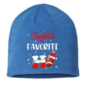 Funny Christmas SantaS Favorite Ho Xmas Football Gift Sustainable Beanie