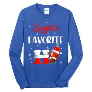 Funny Christmas SantaS Favorite Ho Xmas Football Gift Tall Long Sleeve T-Shirt