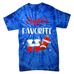 Funny Christmas SantaS Favorite Ho Xmas Football Gift Tie-Dye T-Shirt