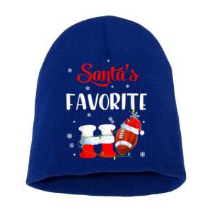 Funny Christmas SantaS Favorite Ho Xmas Football Gift Short Acrylic Beanie